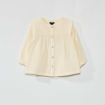 Blouse en gaze de coton Ecru
