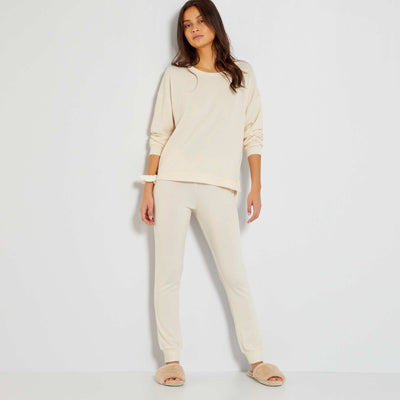 Pantalon de pyjama uni Blanc