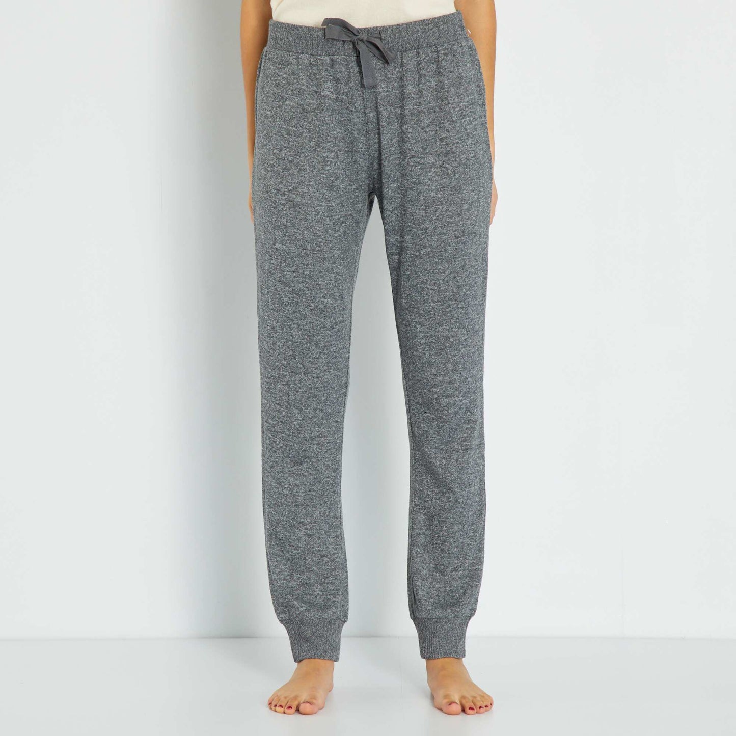 Pantalon de pyjama uni gris fonc