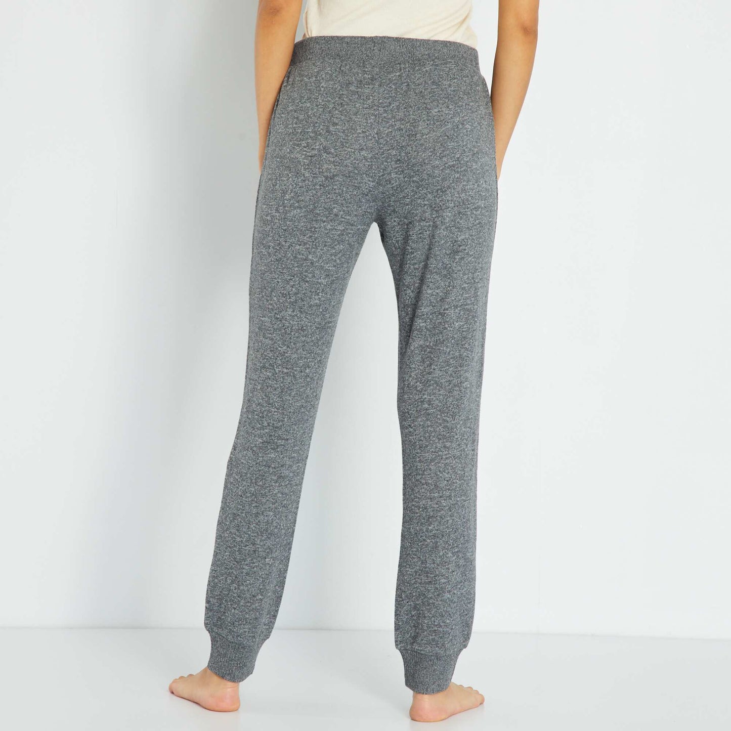 Pantalon de pyjama uni gris fonc