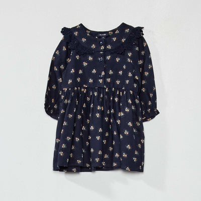 Robe avec broderie anglaise Bleu