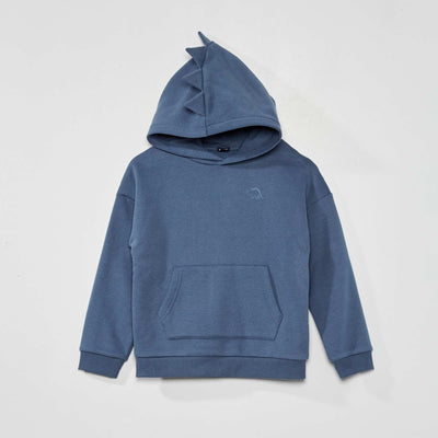 Sweat uni capuche Bleu