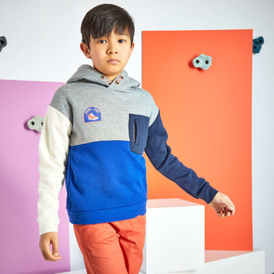 Sweat capuche 'color-block' en molleton Gris/bleu