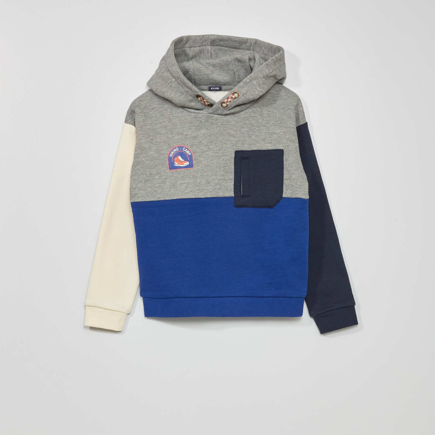 Sweat capuche 'color-block' en molleton Gris/bleu