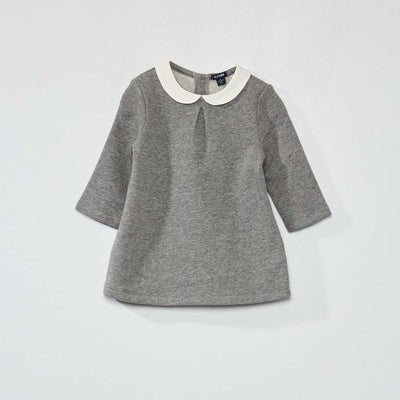Robe avec col claudine gris
