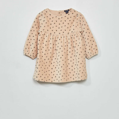 Robe en velours vas e Beige