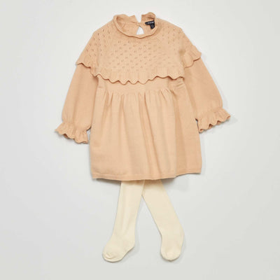 Ensemble robe + collant - lot de 2 Beige