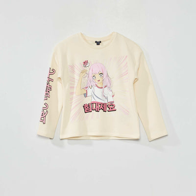 Un t-shirt imprim s fantaisies Beige