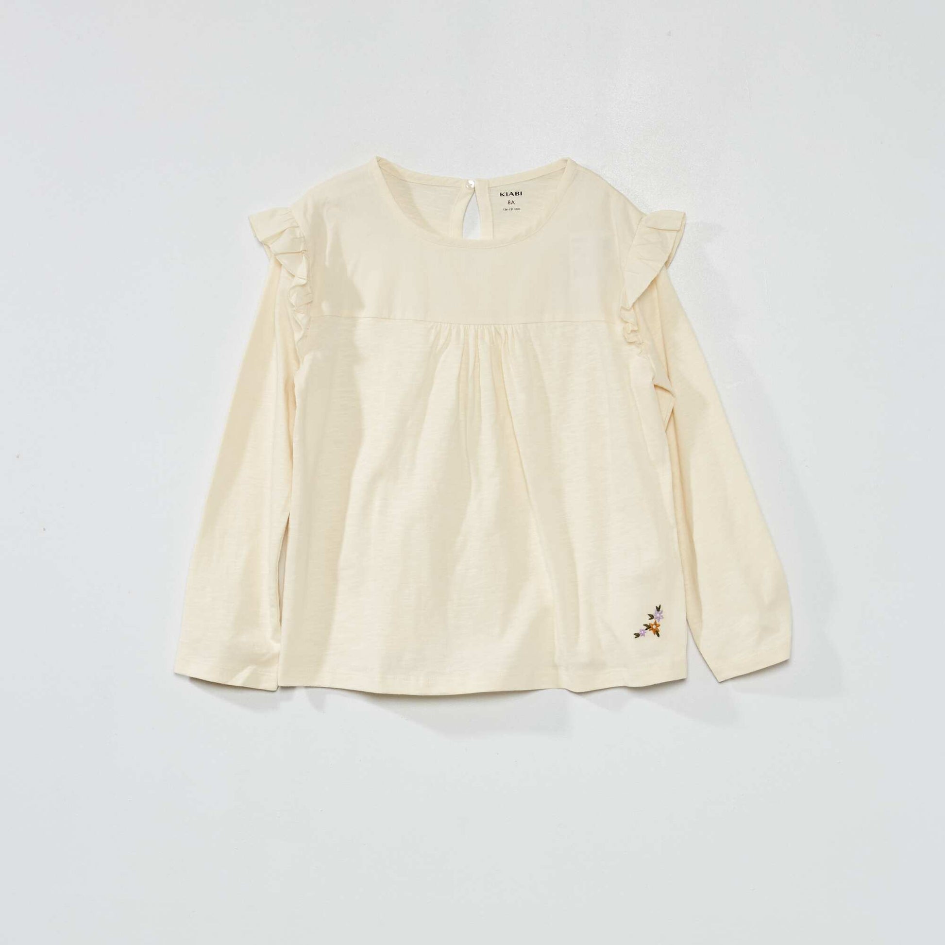 T-shirt paules volant s Jaune