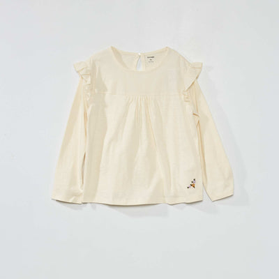 T-shirt paules volant s Jaune
