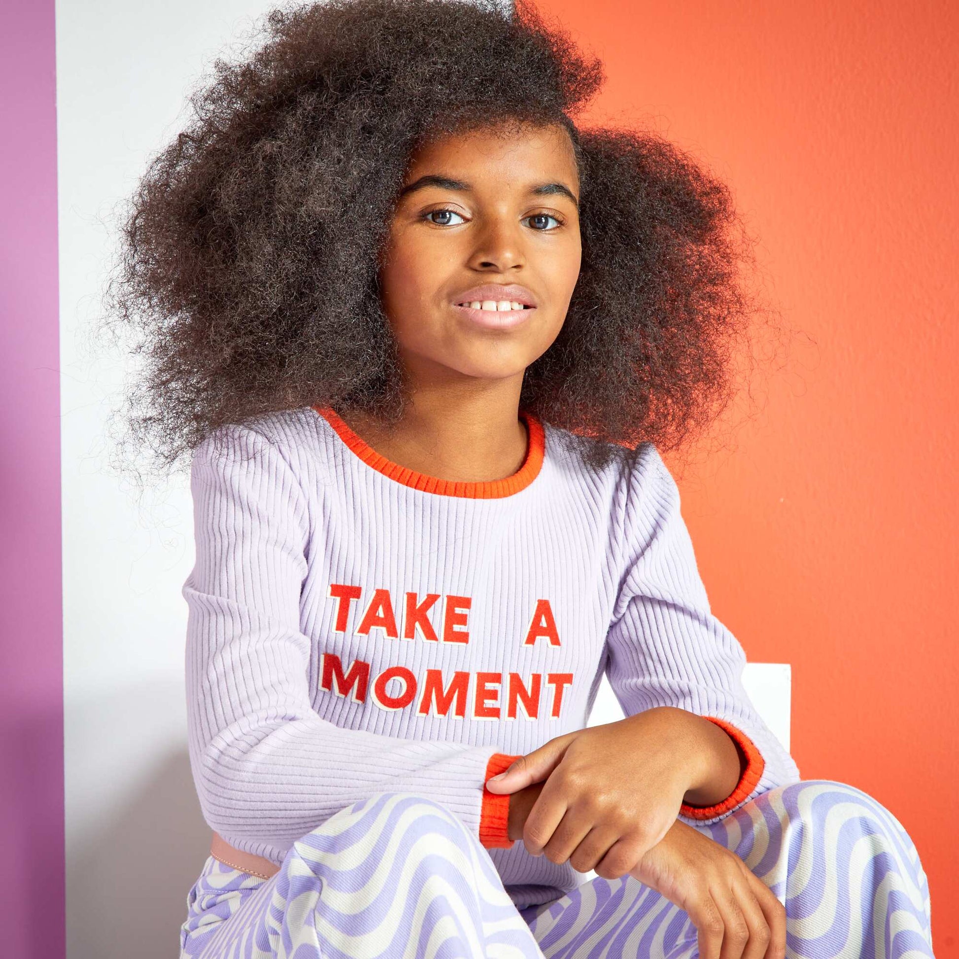T-shirt en maille c tel e Violet