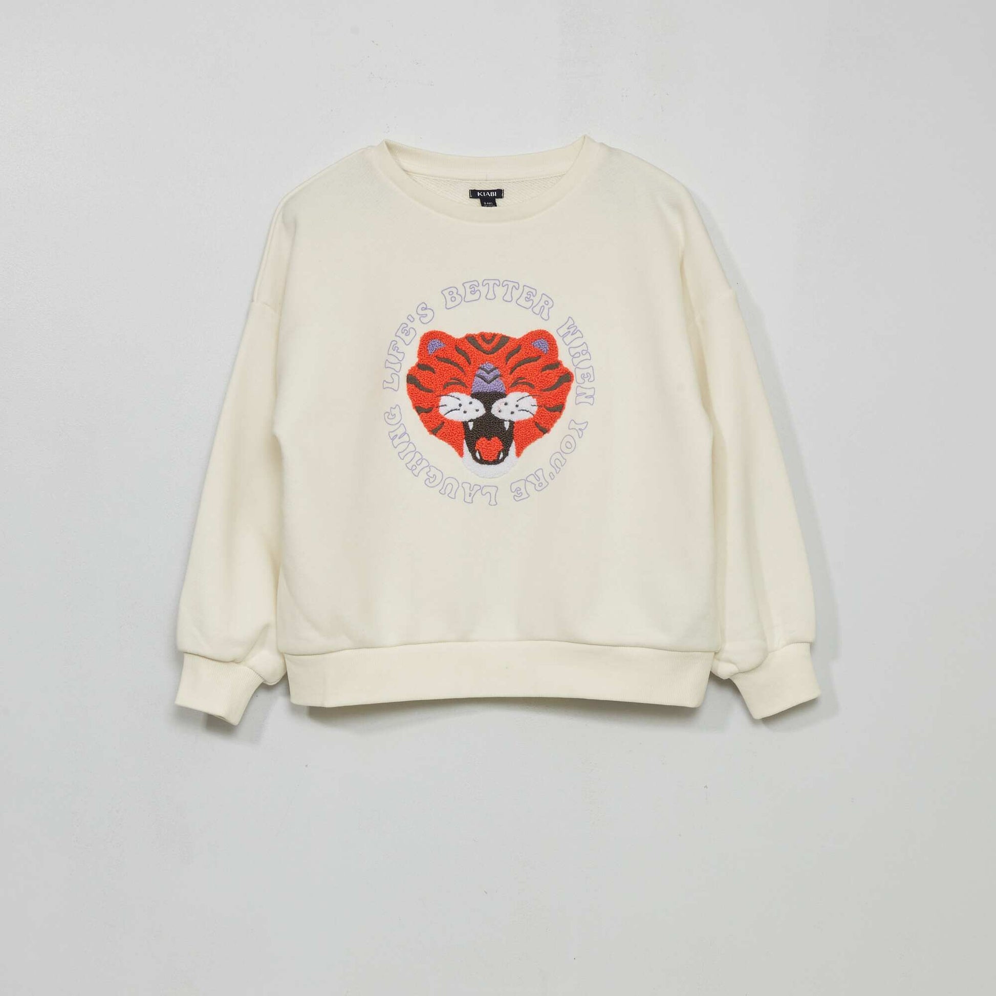 Sweat en molleton avec imprim Beige