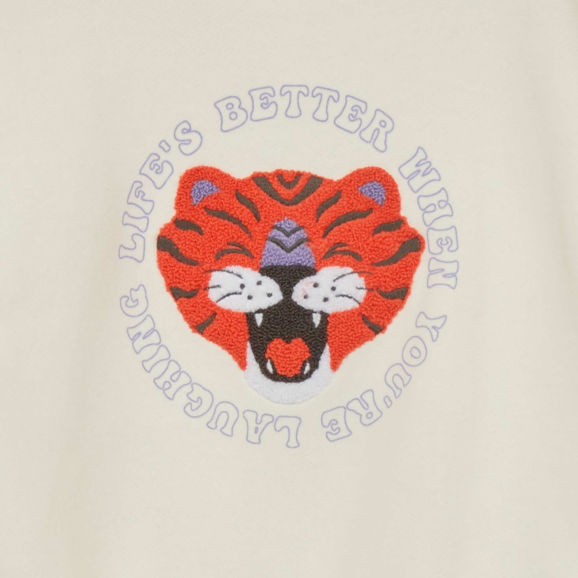 Sweat en molleton avec imprim Beige