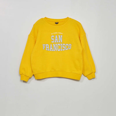 Sweat en molleton avec imprim Jaune