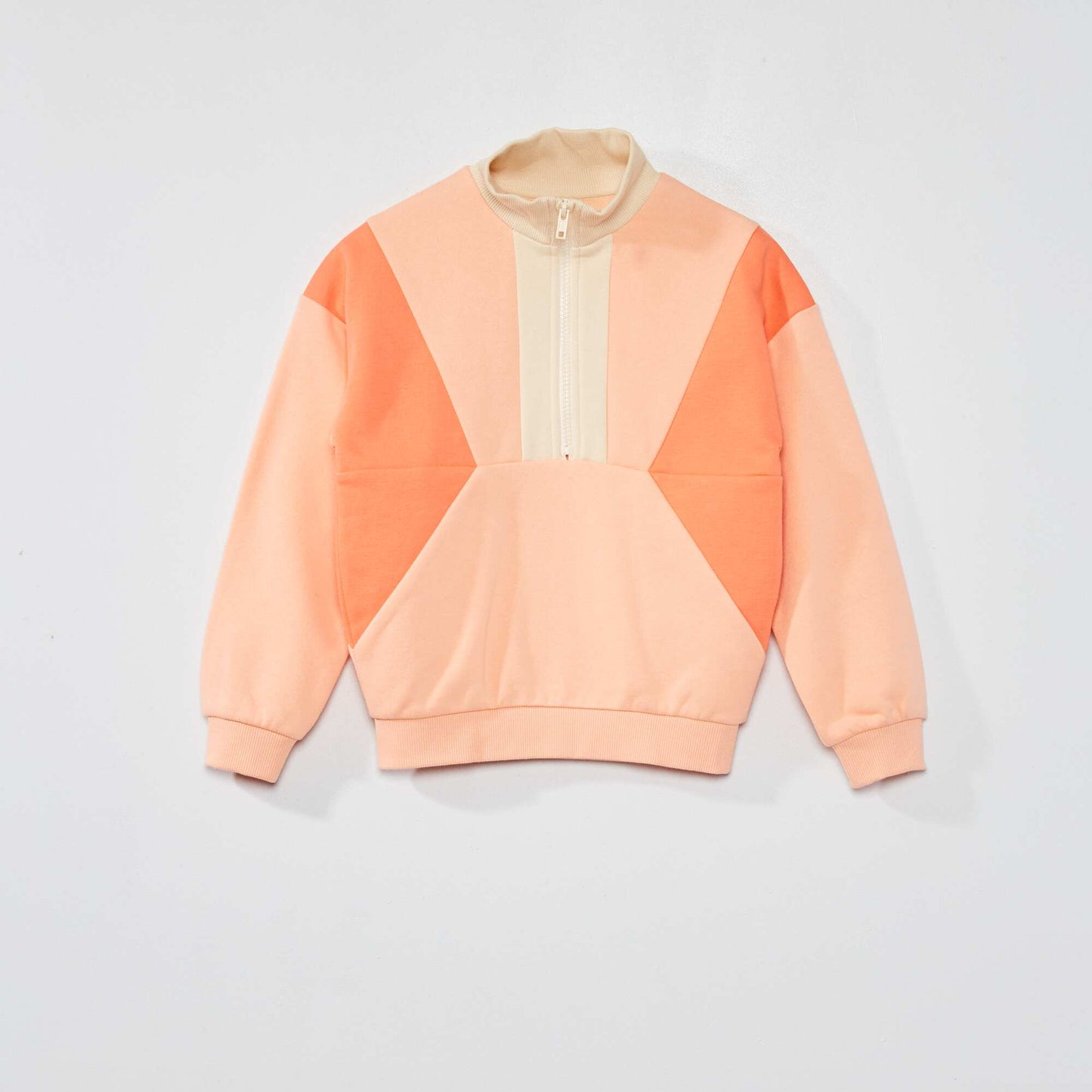 Sweat en molleton color-block Orange