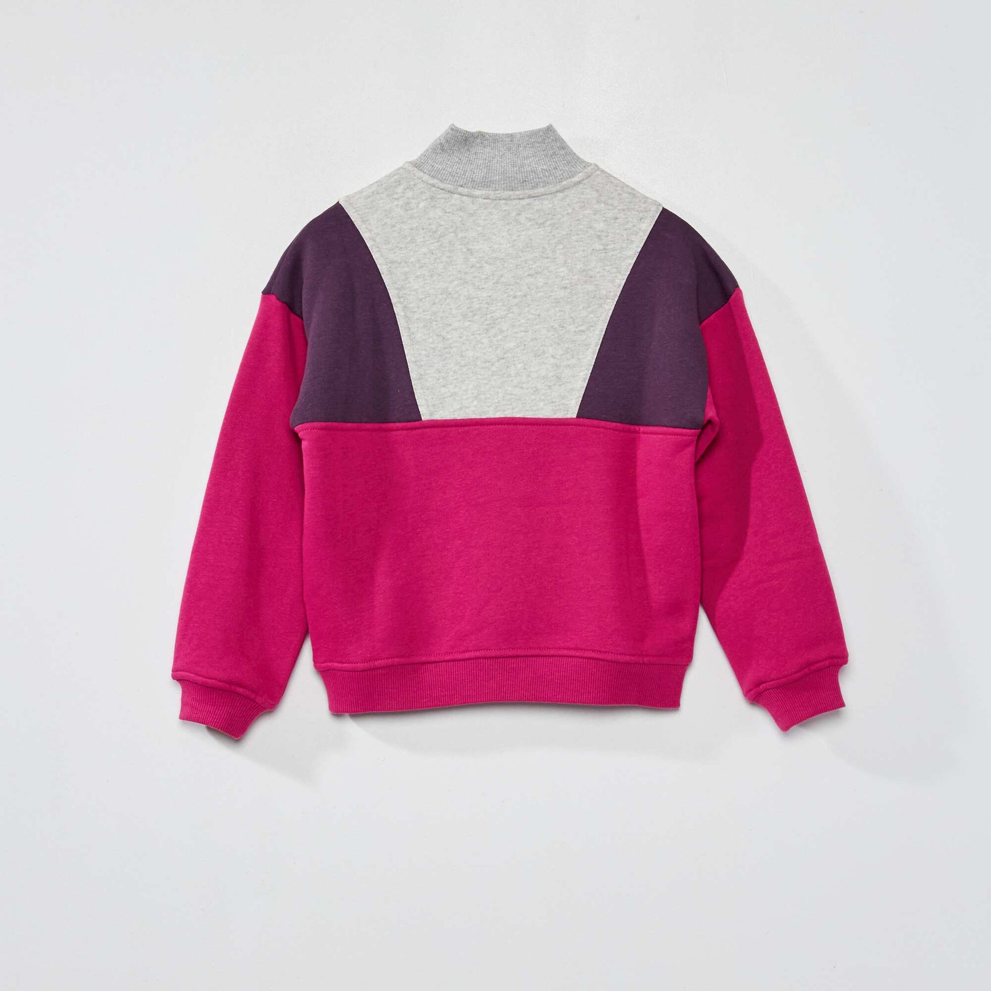 Sweat en molleton color-block Rose