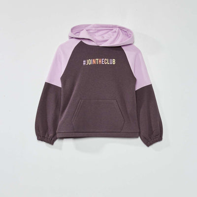 Sweat capuche color-block Gris
