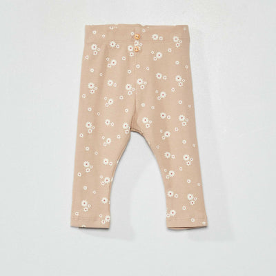 Legging long en jersey avec imprim Beige