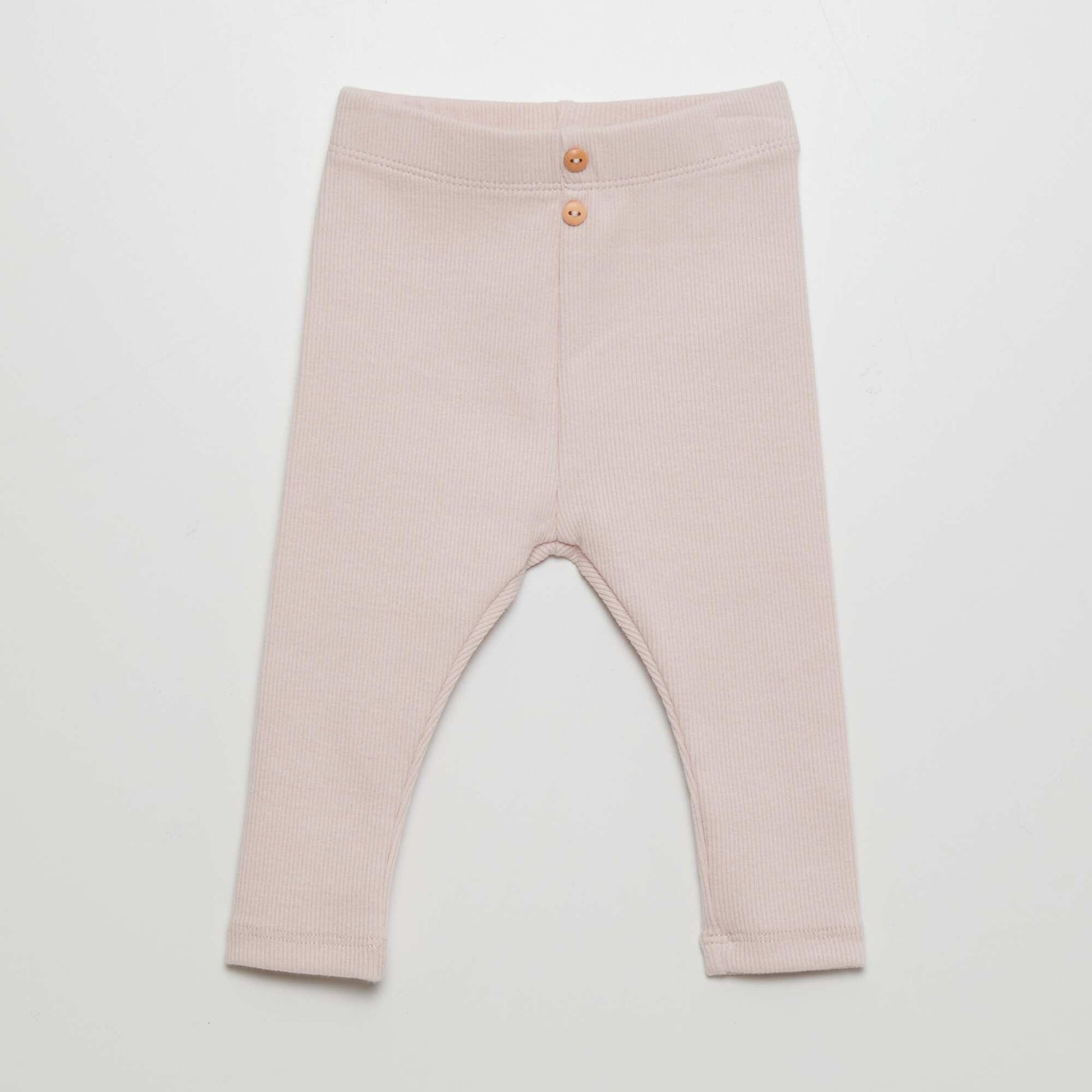 Legging uni en maille côtelée Rose