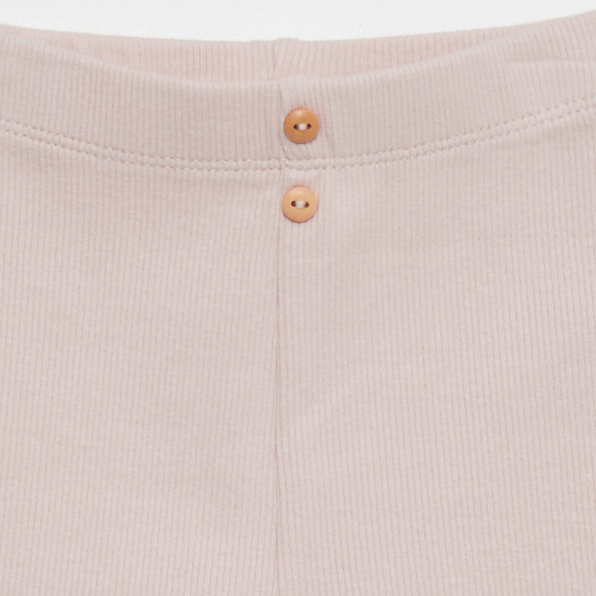 Legging uni en maille côtelée Rose