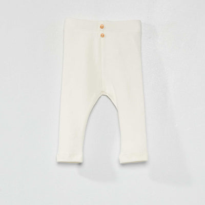 Legging uni en maille c tel e blanc