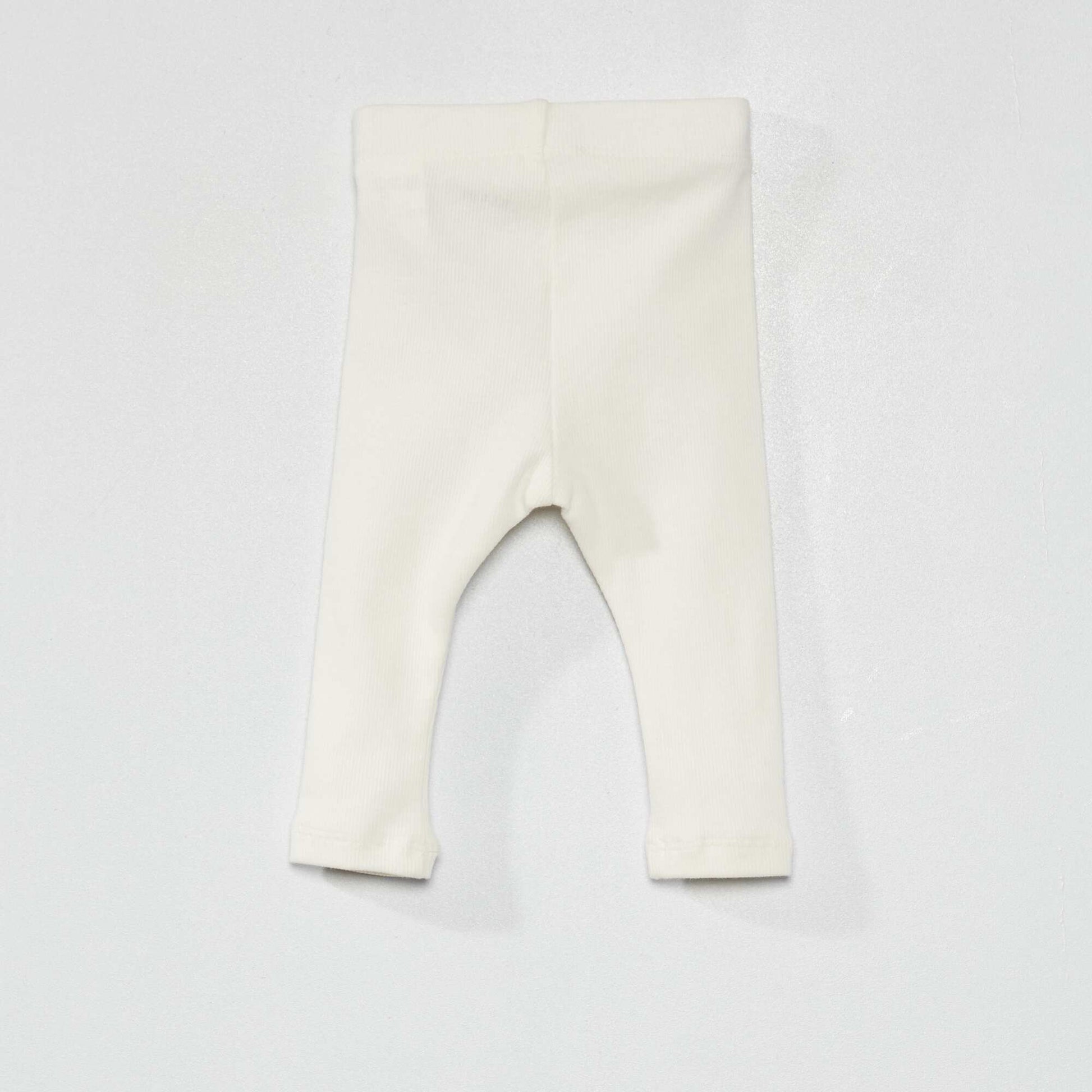 Legging uni en maille c tel e blanc