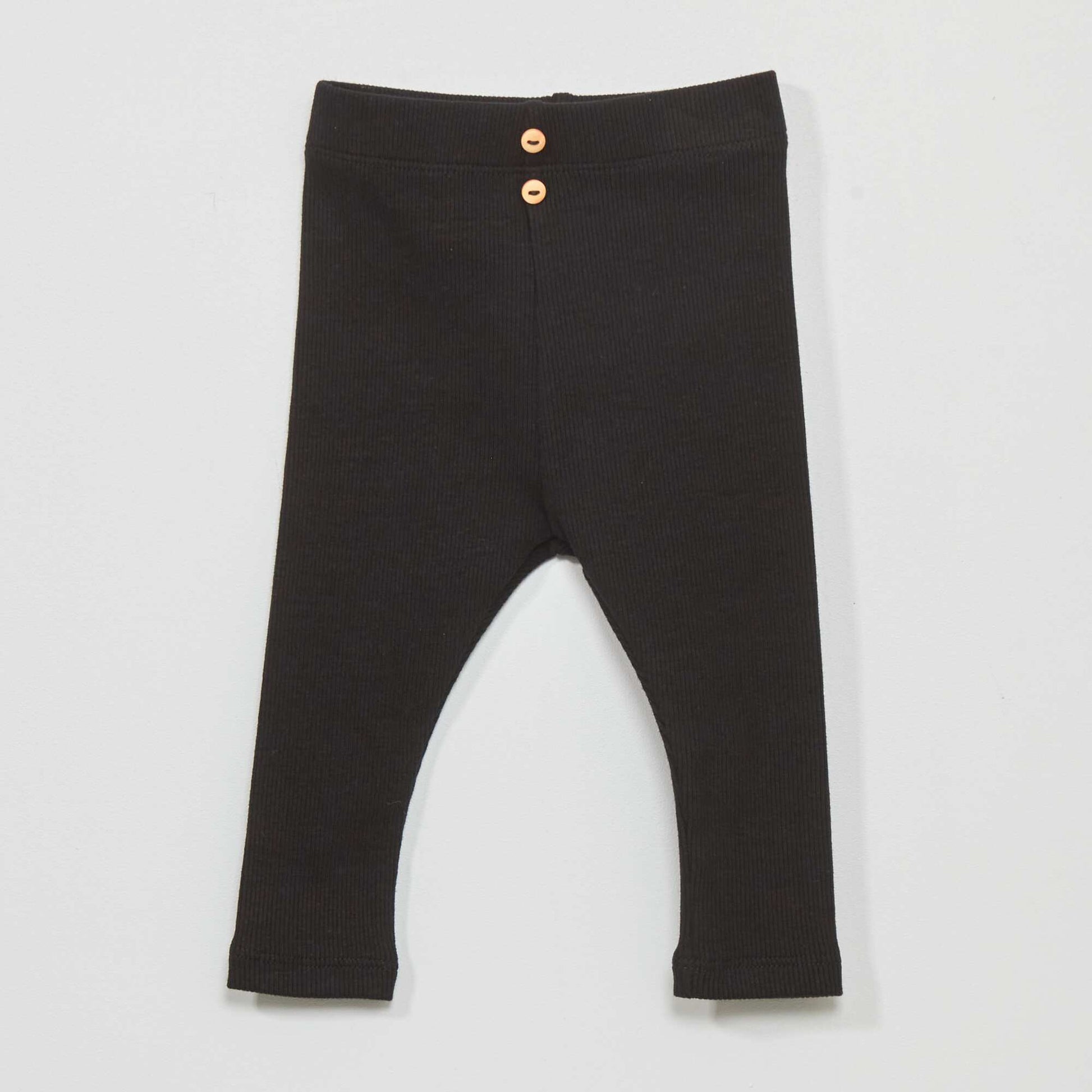 Legging uni en maille c tel e noir
