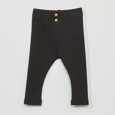 Legging uni en maille c tel e noir