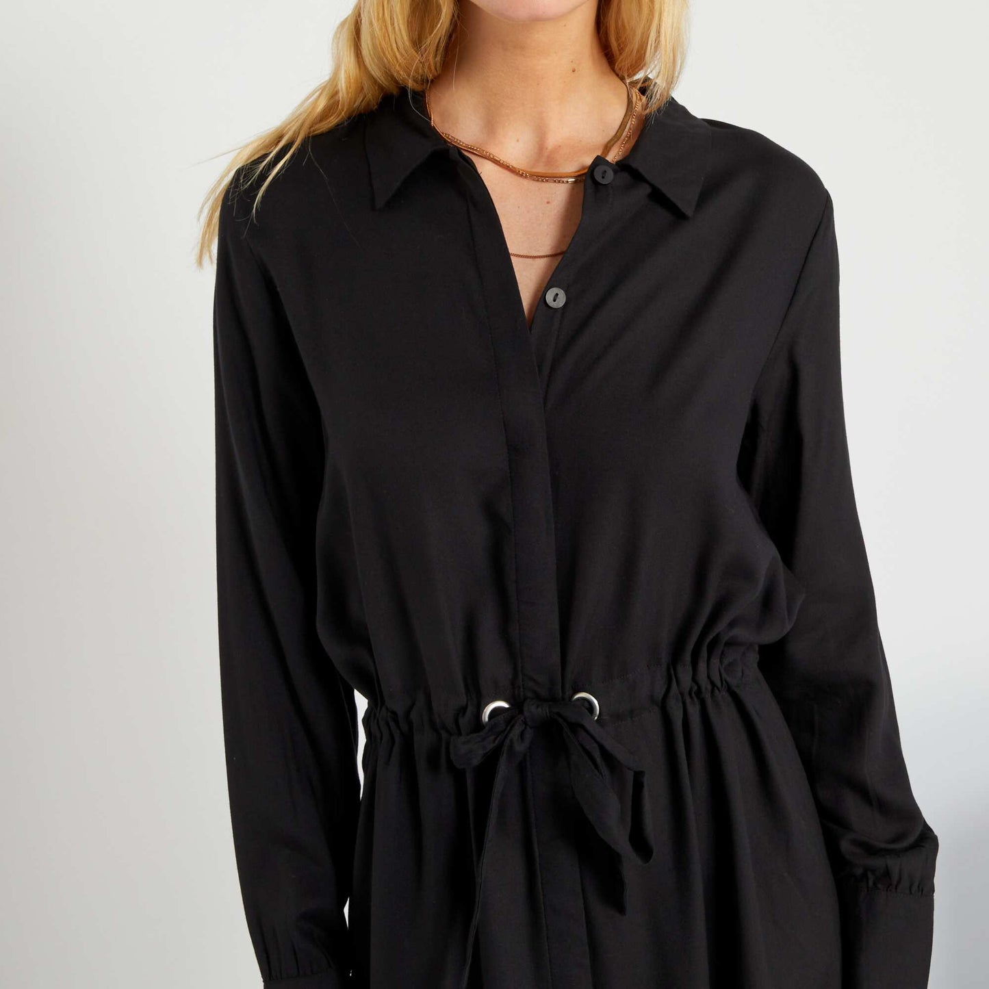 Robe chemise longue Noir