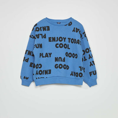 Sweat en molleton imprim Bleu/rouge