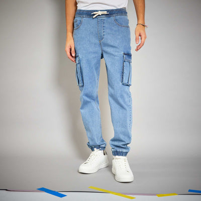Jean avec poches cargos Bleu