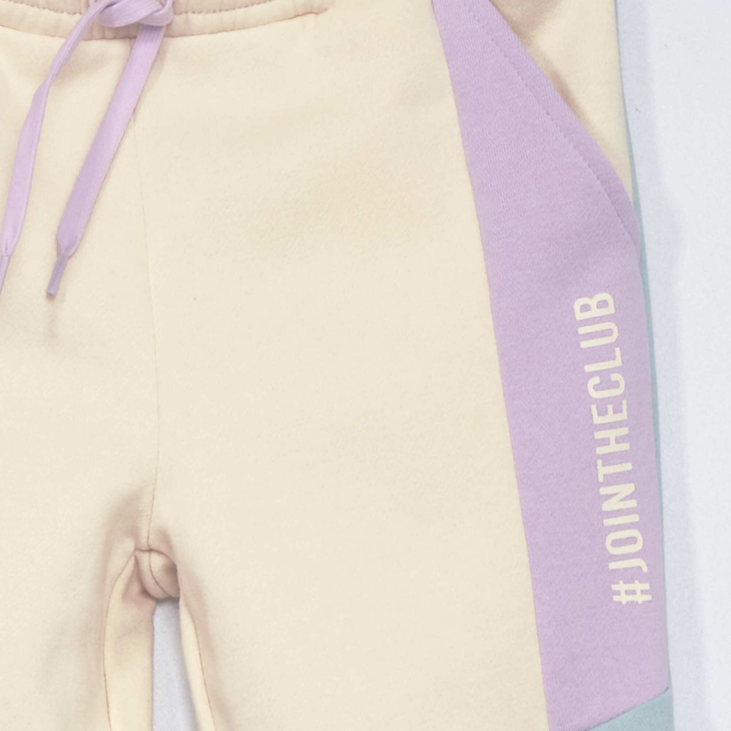 Pantalon jogging colorblock Beige/violet/bleu