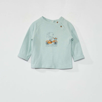 T-shirt en maille jersey Bleu