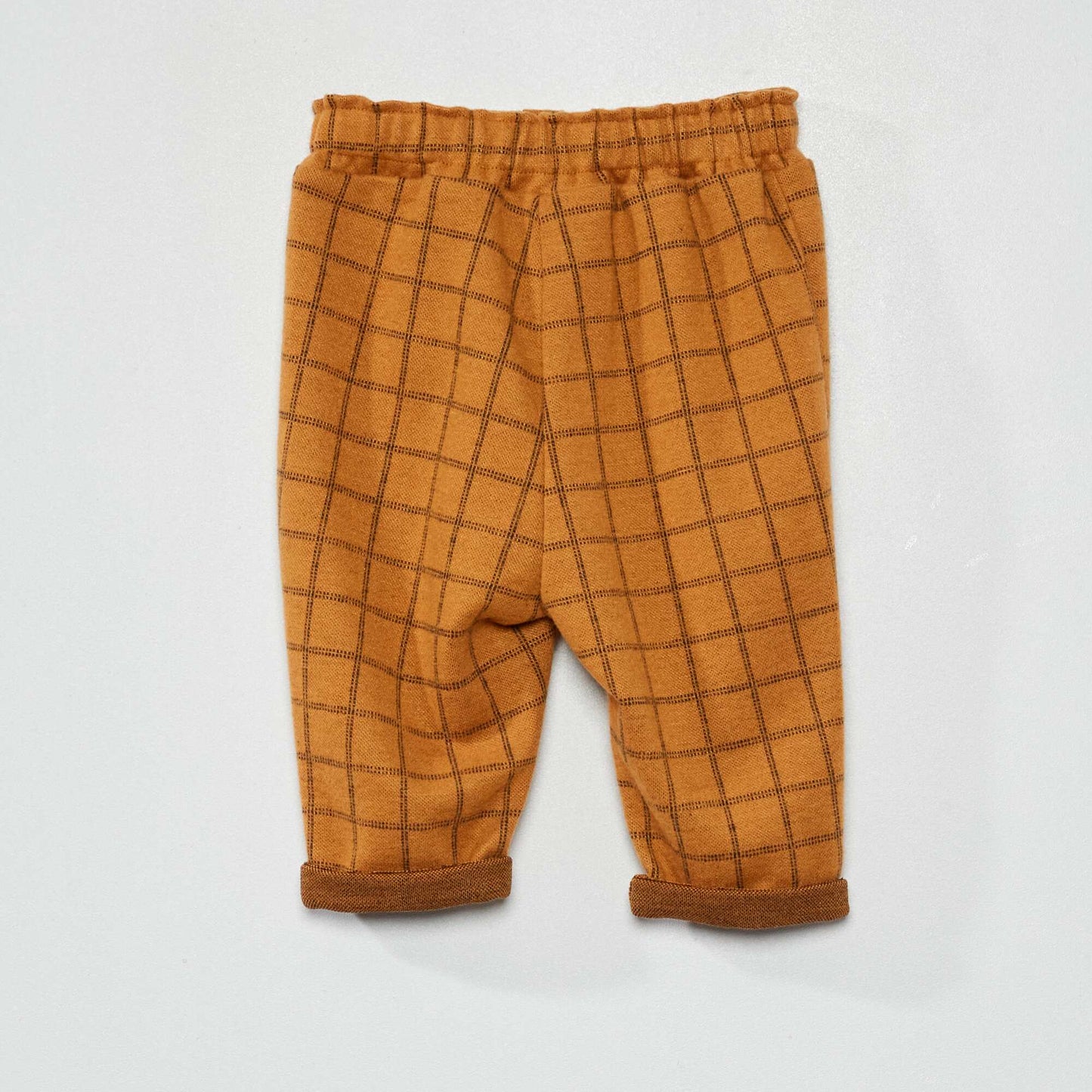 Pantalon flanelle carreaux Marron