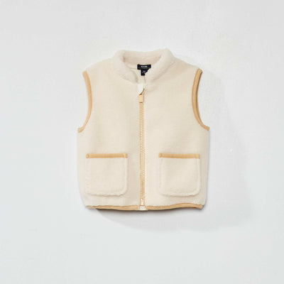 Gilet sans manches en sherpa Ecru/beige