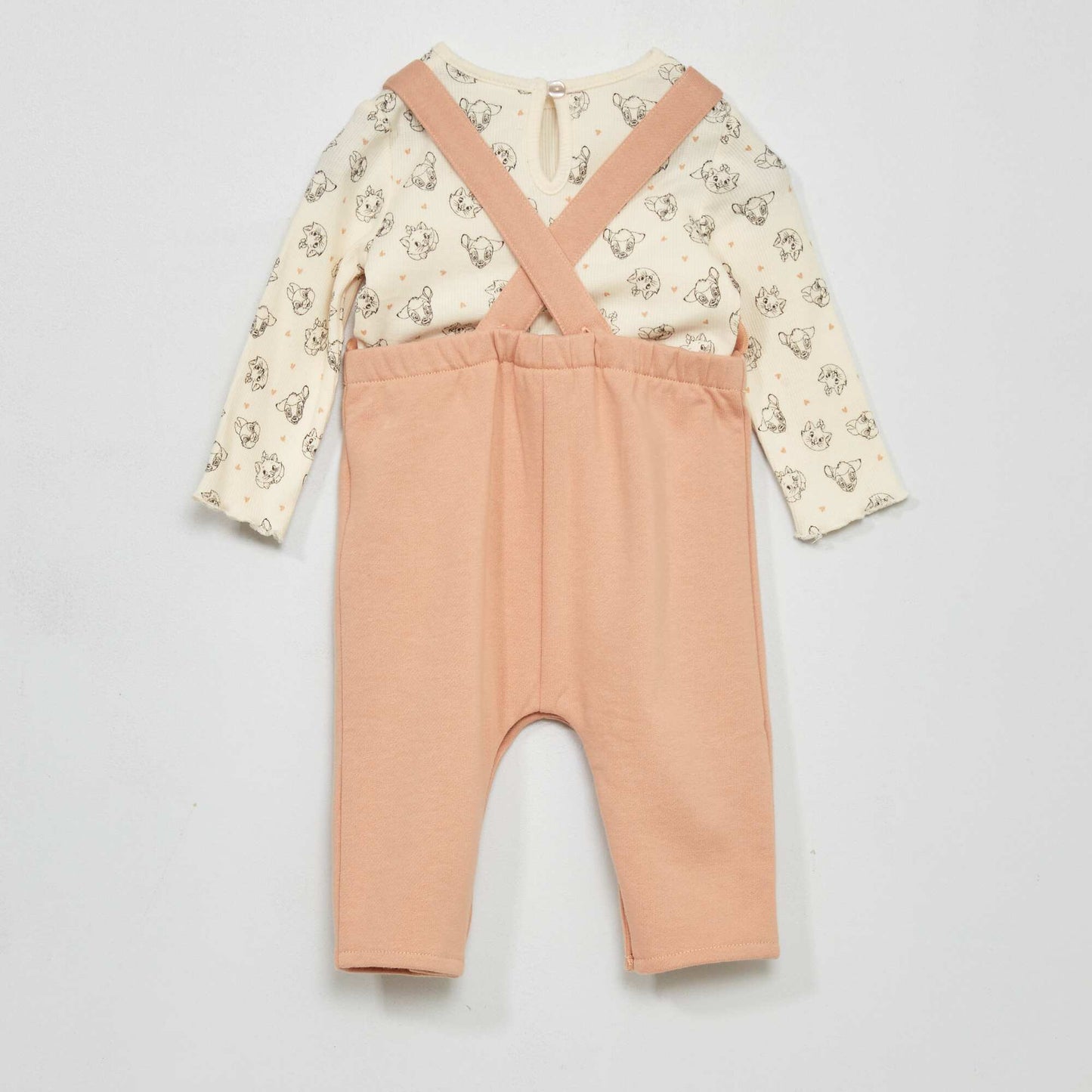 Ensemble salopette + tee-shirt 'Disney Babies' Beige