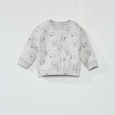Sweat matelass avec imprim animaux Gris
