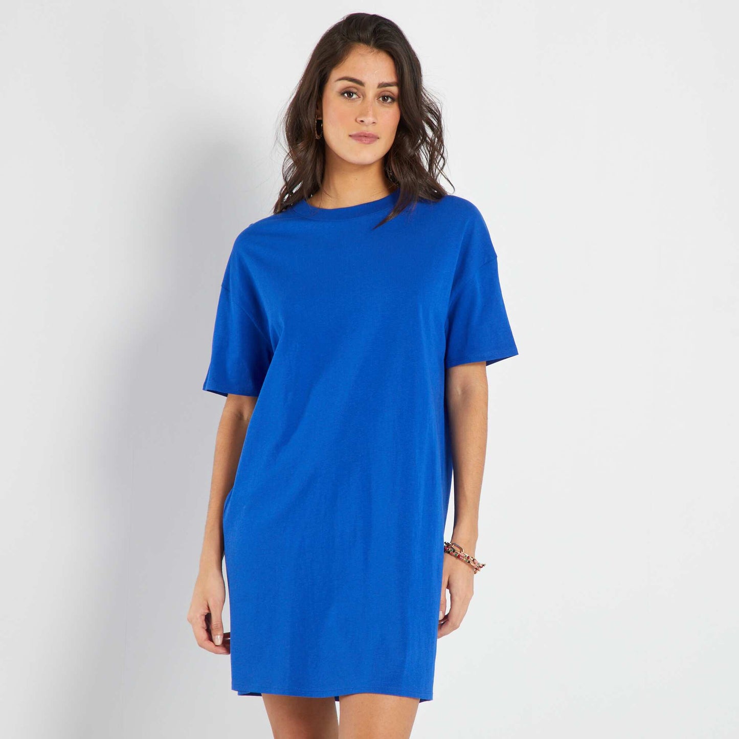 Robe tee-shirt large bleu