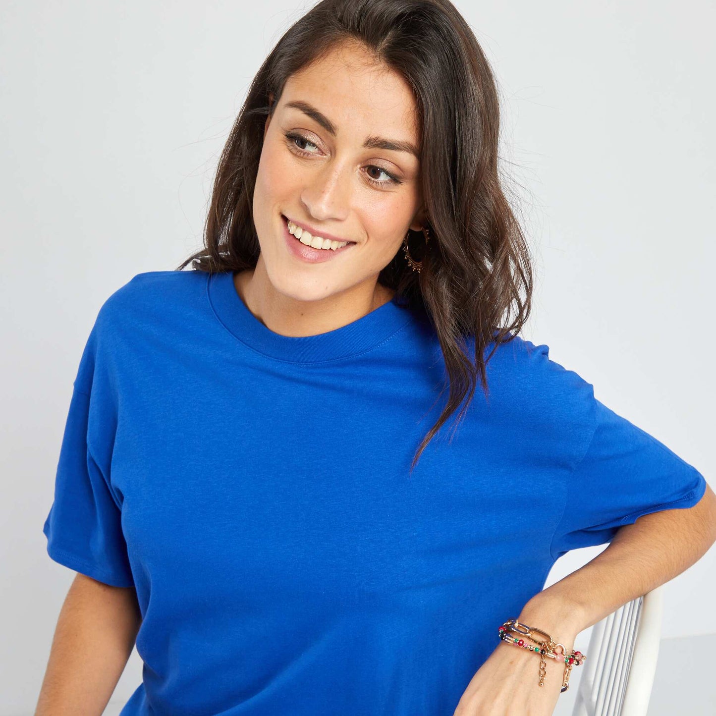 Robe tee-shirt large bleu