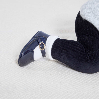 Ballerines vernis boucle Bleu marine