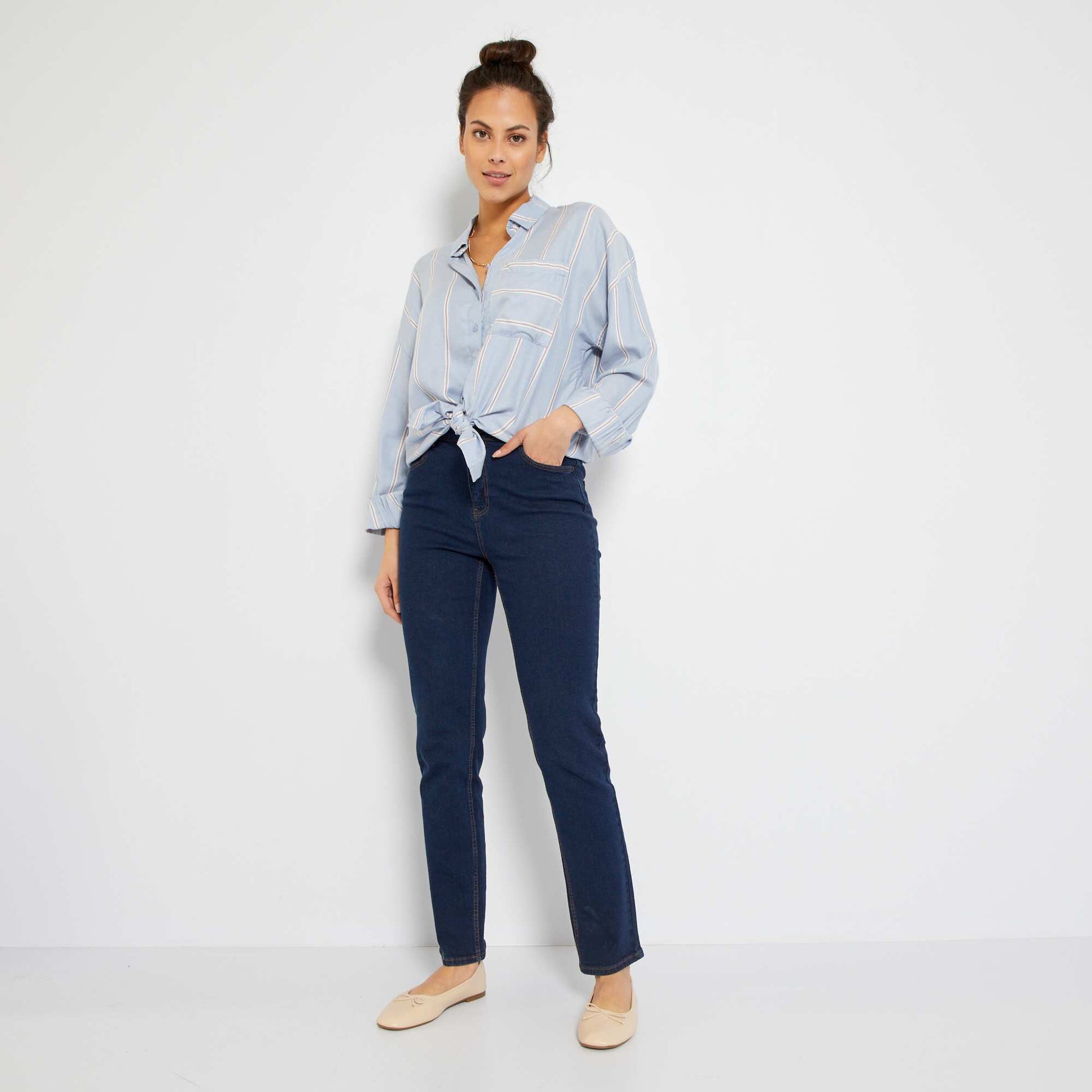 Jean droit taille haute - L30 Brut