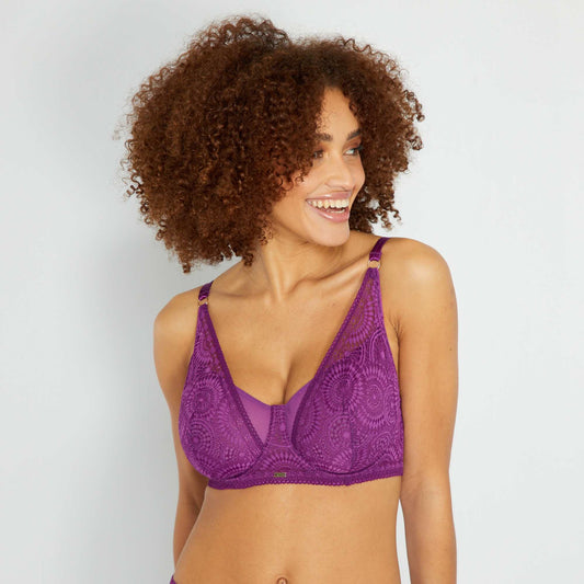 Soutien-gorge dentelle D&E violet