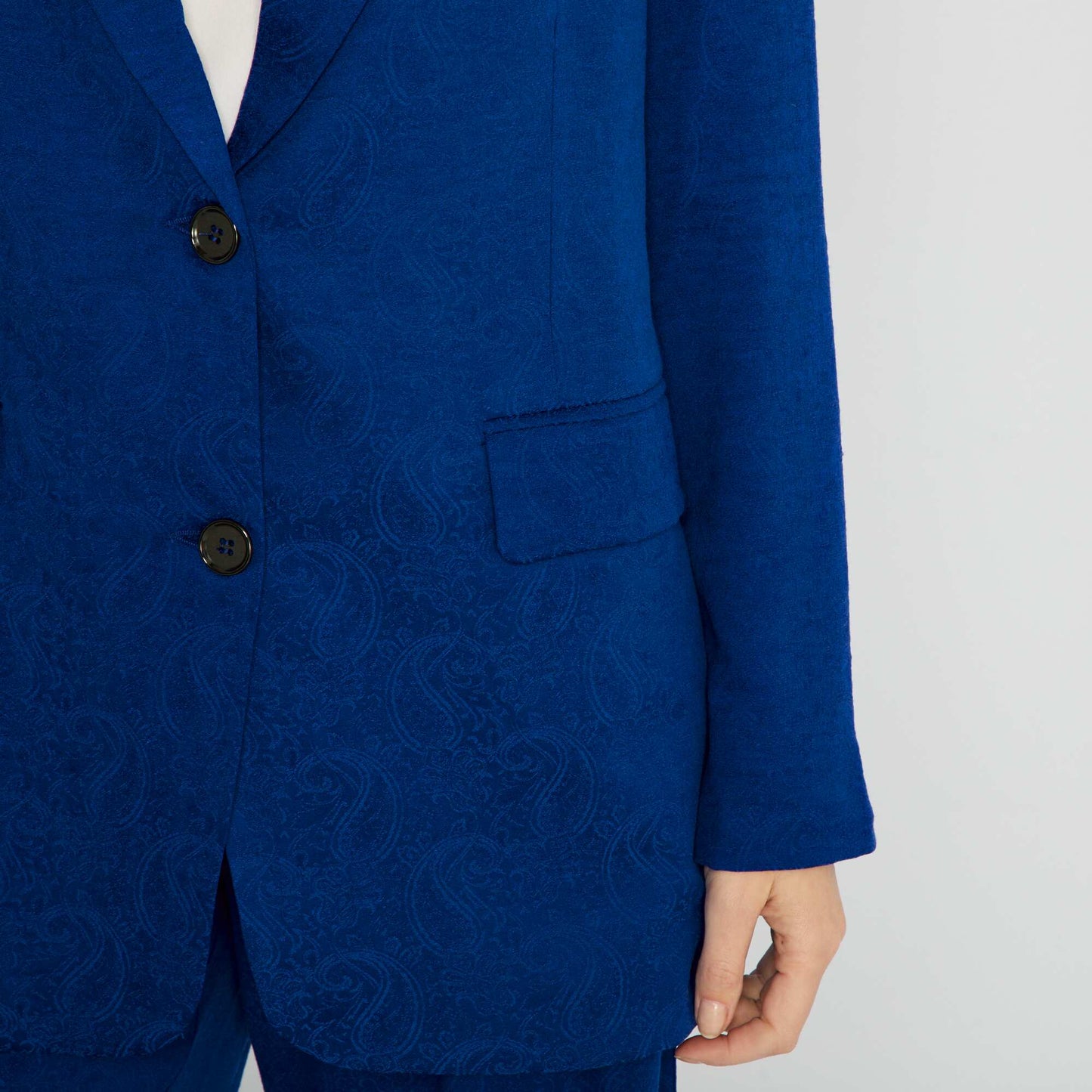 Veste en jacquard imprim fantaisie bleu