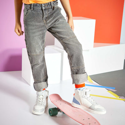 Jean droit - 5 poches Gris