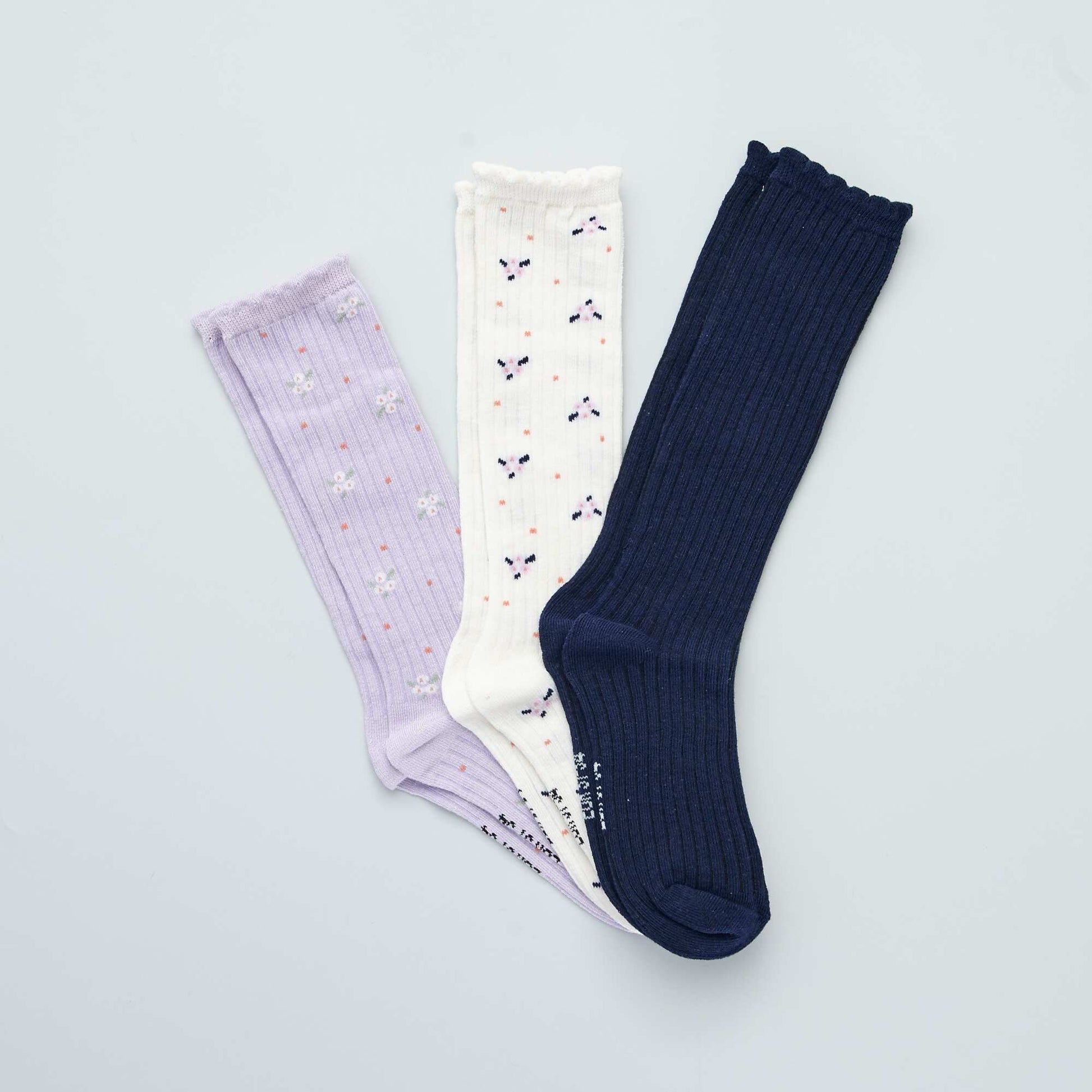 Lot de 3 paires de chaussettes Blanc/violet