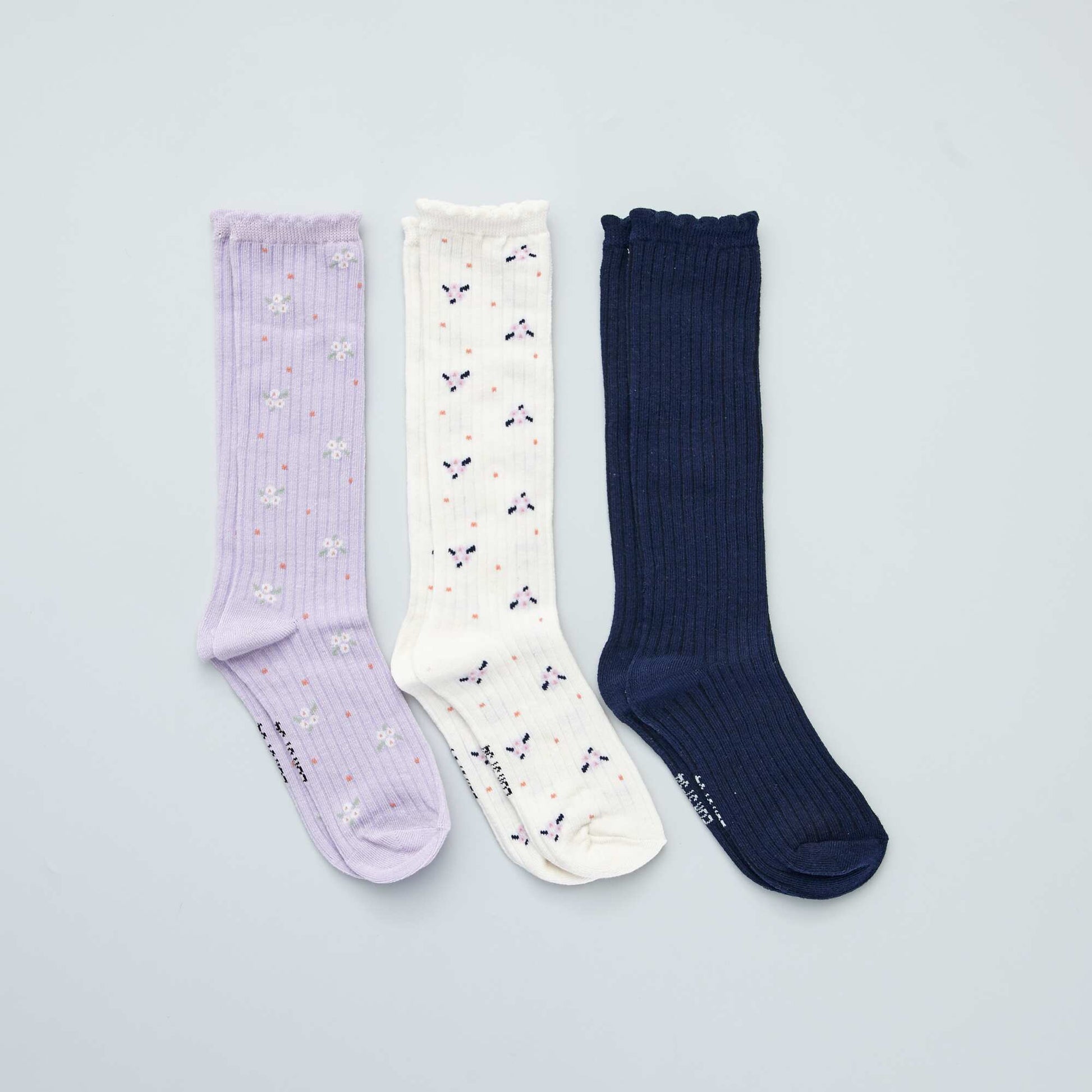 Lot de 3 paires de chaussettes Blanc/violet