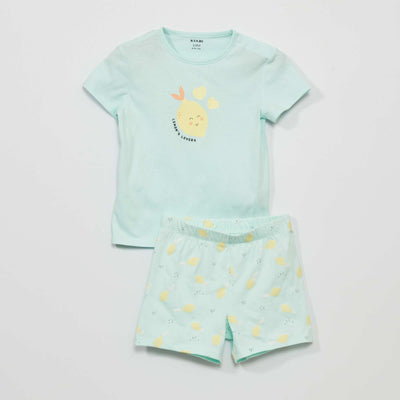 Pyjama t-shirt + short - 2 pi ces Bleu