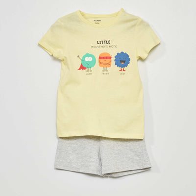 Pyjama t-shirt + short - 2 pi ces Jaune