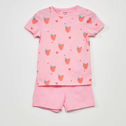 Pyjama t-shirt + short - 2 pi ces Rose