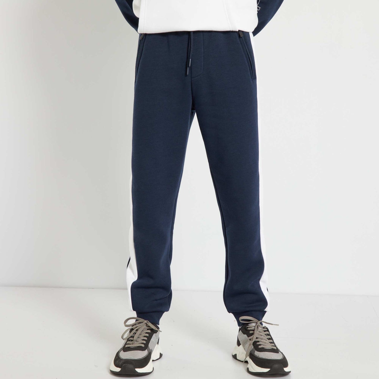 Pantalon de jogging avec bandes contrastantes bleu marine